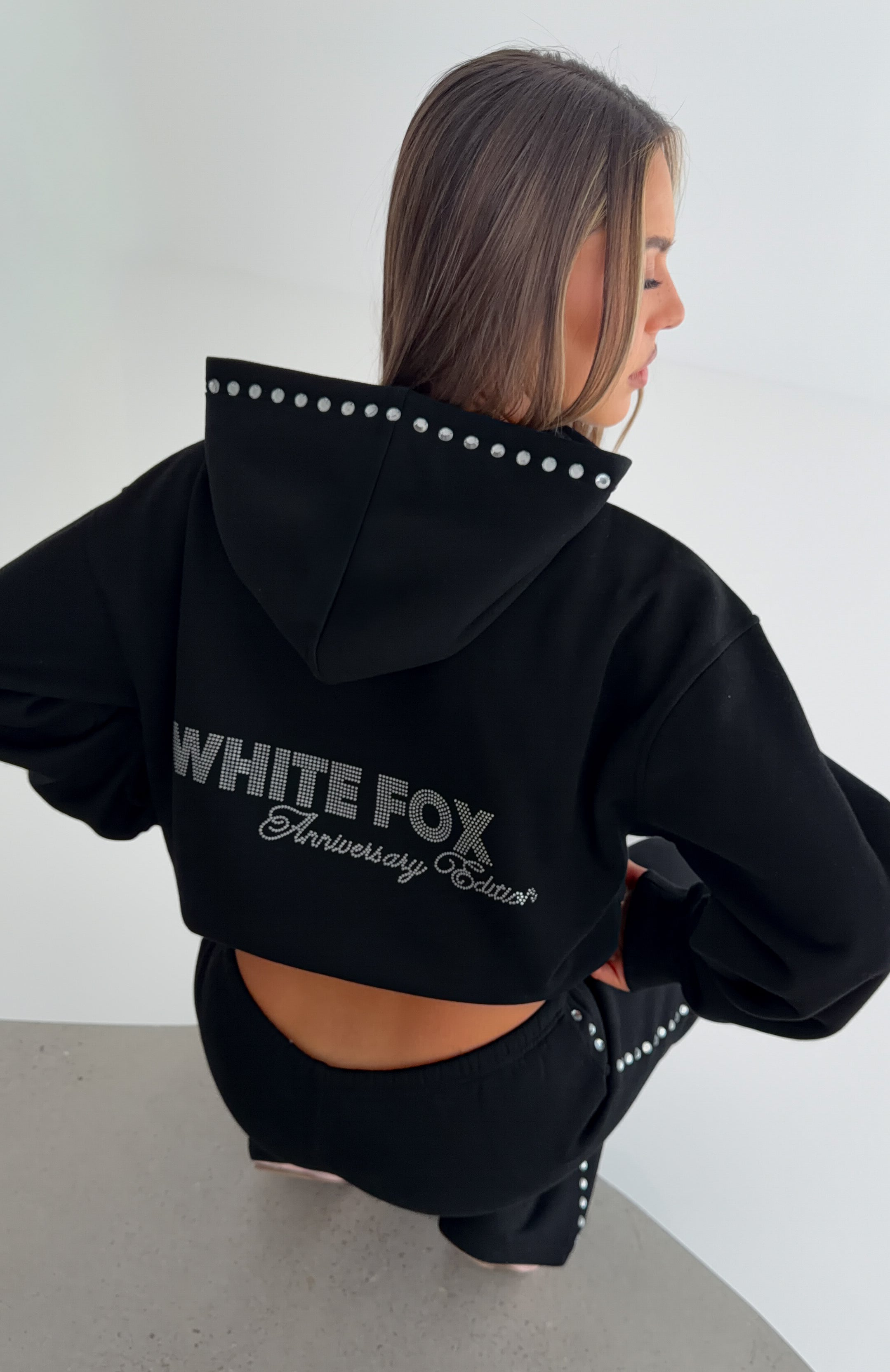 Shining Moment Oversized Hoodie Black | White Fox Boutique US