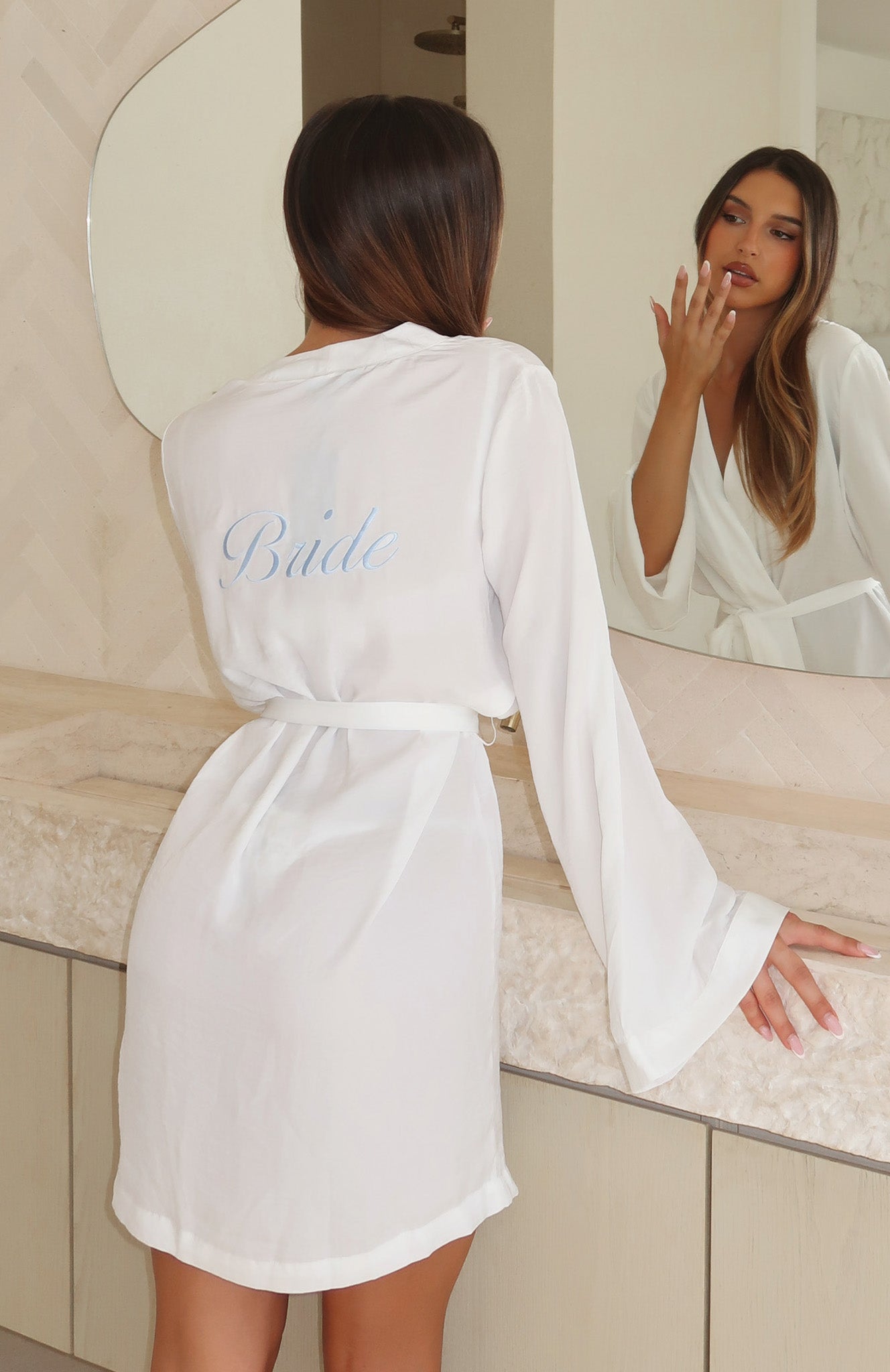 WHITE FOX Bridal Party Robe White