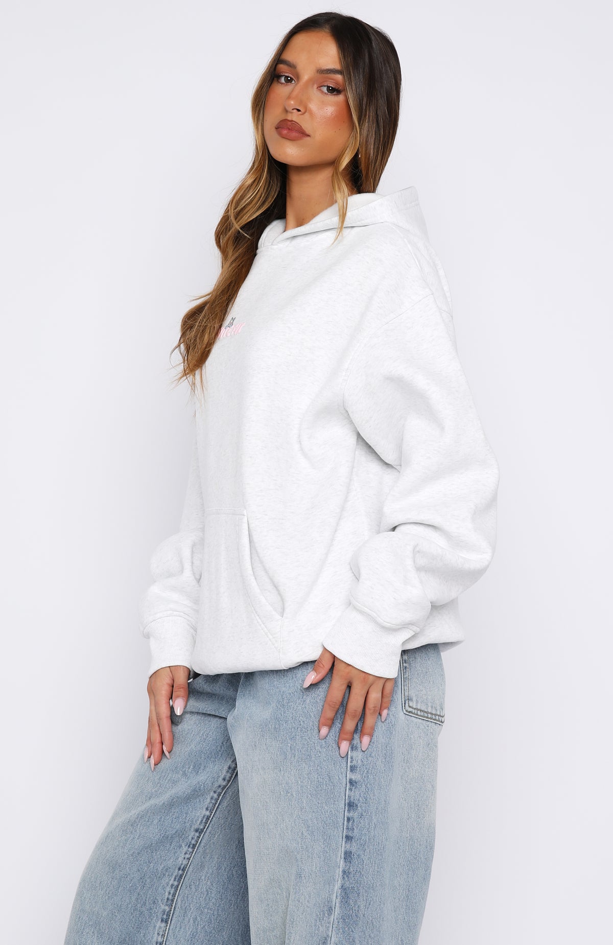 Bubbles & Foxy Friends Oversized Hoodie Frosty | White Fox Boutique US
