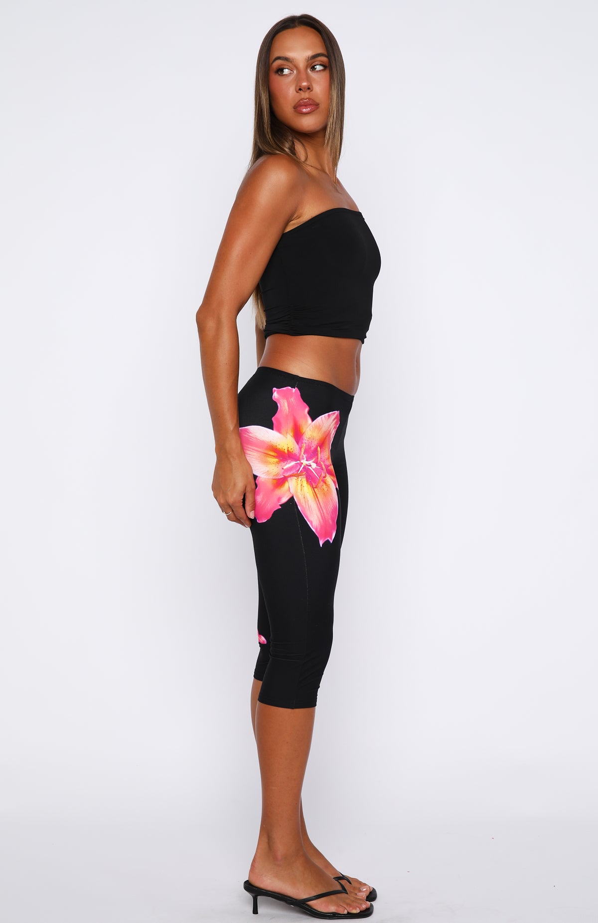 Call Me Trouble Capri Pants Midnight Blossom | White Fox Boutique US
