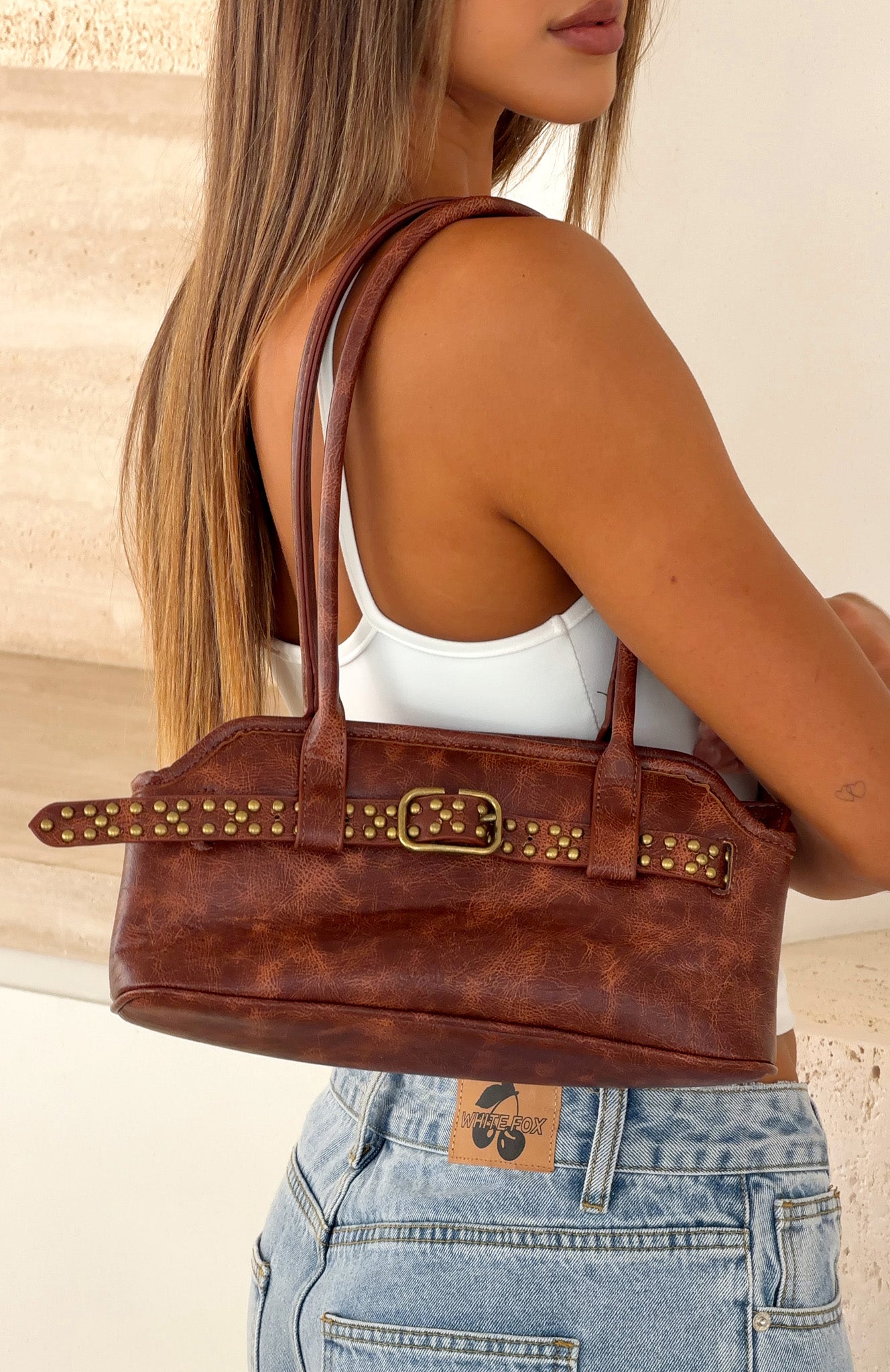 Christie Shoulder Bag Vintage Chocolate | White Fox Boutique US