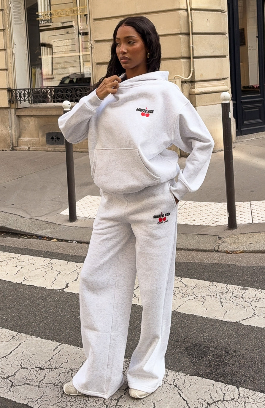 Club 14 Cassie Wide Leg Sweatpants Grey Marle | White Fox Boutique US