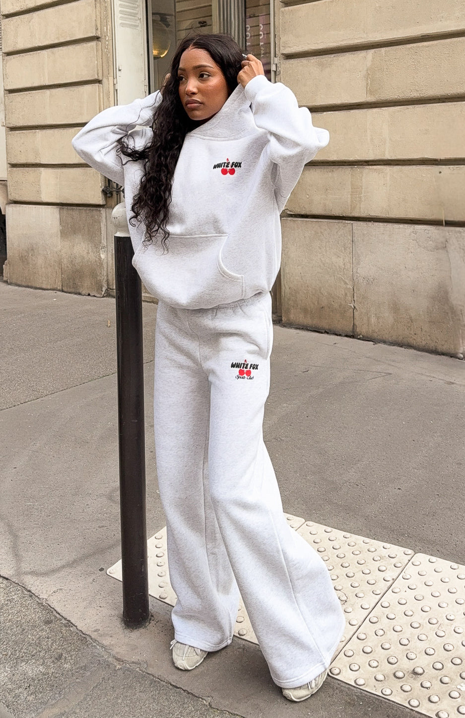 Club 14 Cassie Wide Leg Sweatpants Grey Marle | White Fox Boutique US