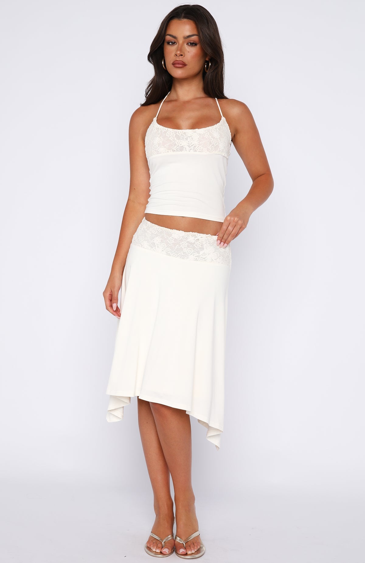 Cool Chaos Midi Skirt Off White | White Fox Boutique US