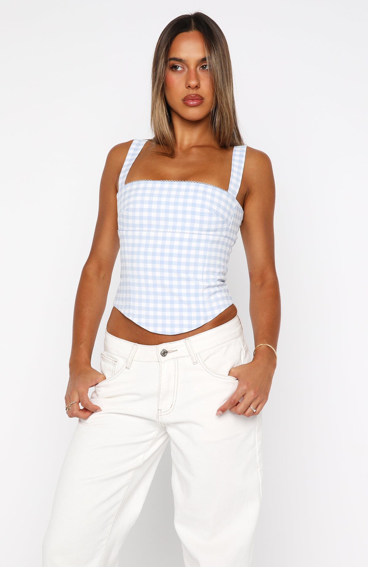 Crossed Your Mind Bustier Baby Blue | White Fox Boutique US