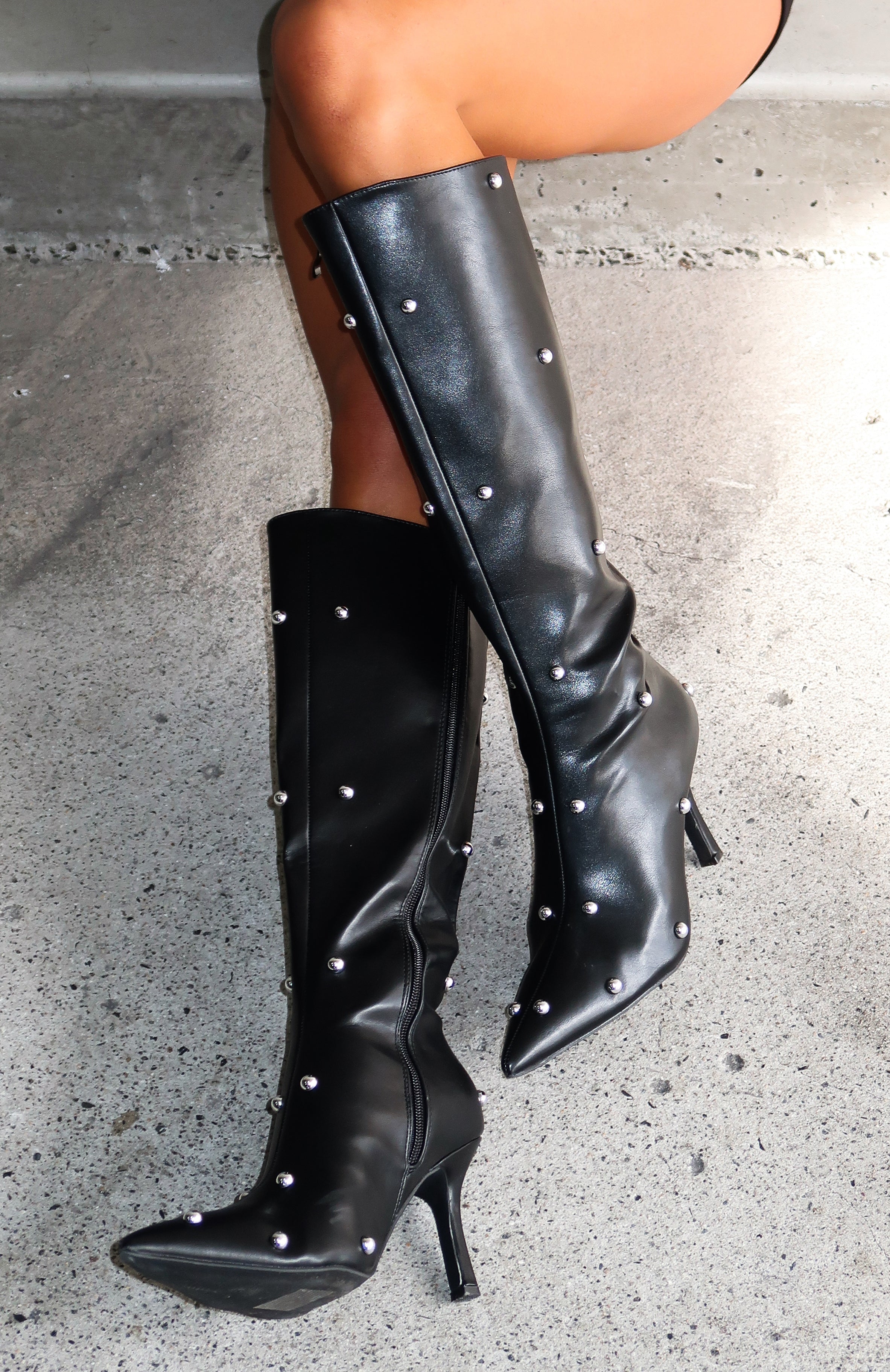 Danielle Knee High Boots Black | White Fox Boutique US