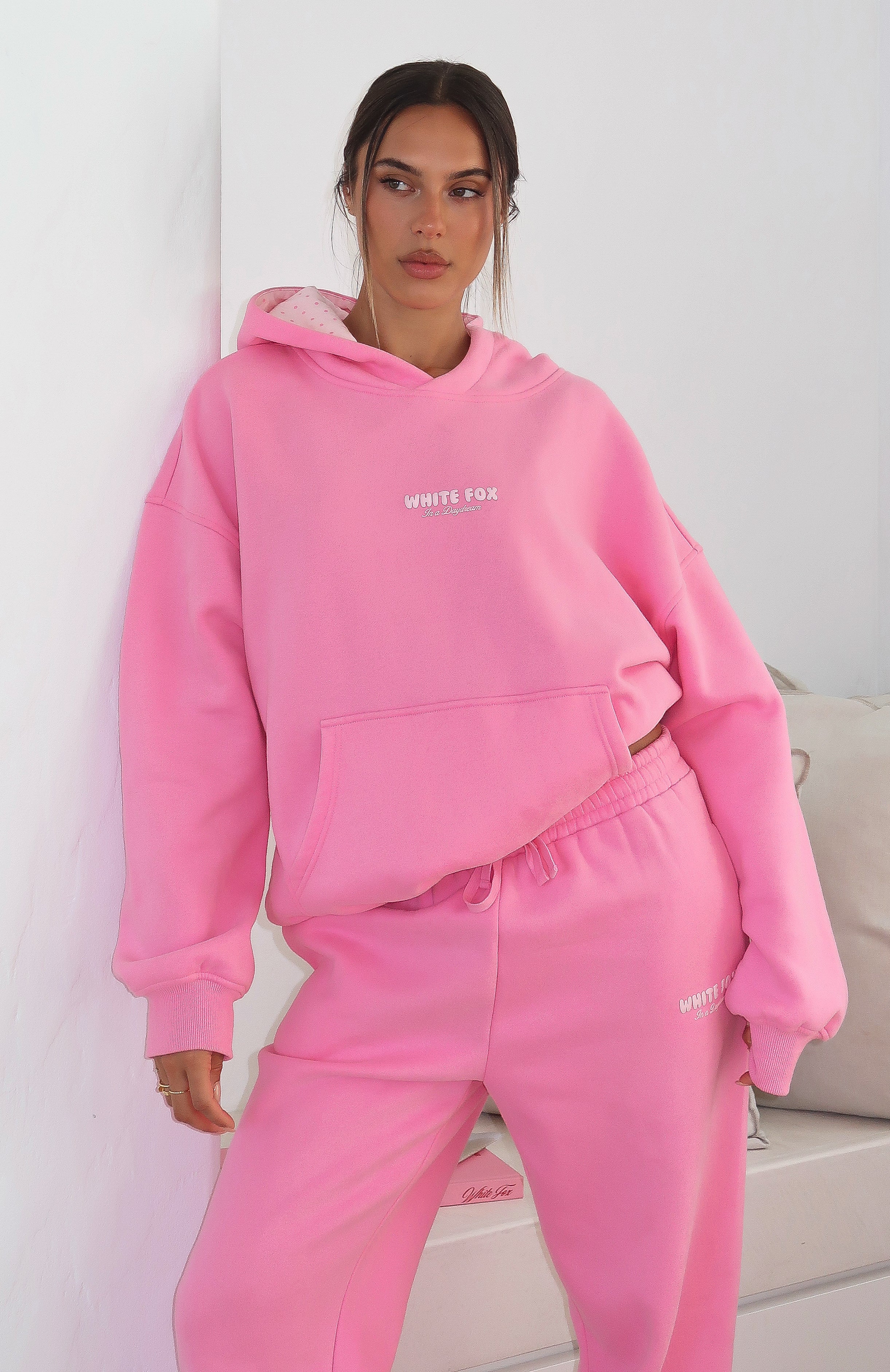 Daydreamers Nadia Oversized Hoodie Bubblegum | White Fox Boutique US
