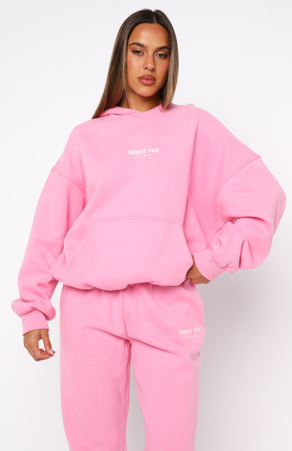 Daydreamers Nadia Oversized Hoodie Bubblegum | White Fox Boutique US