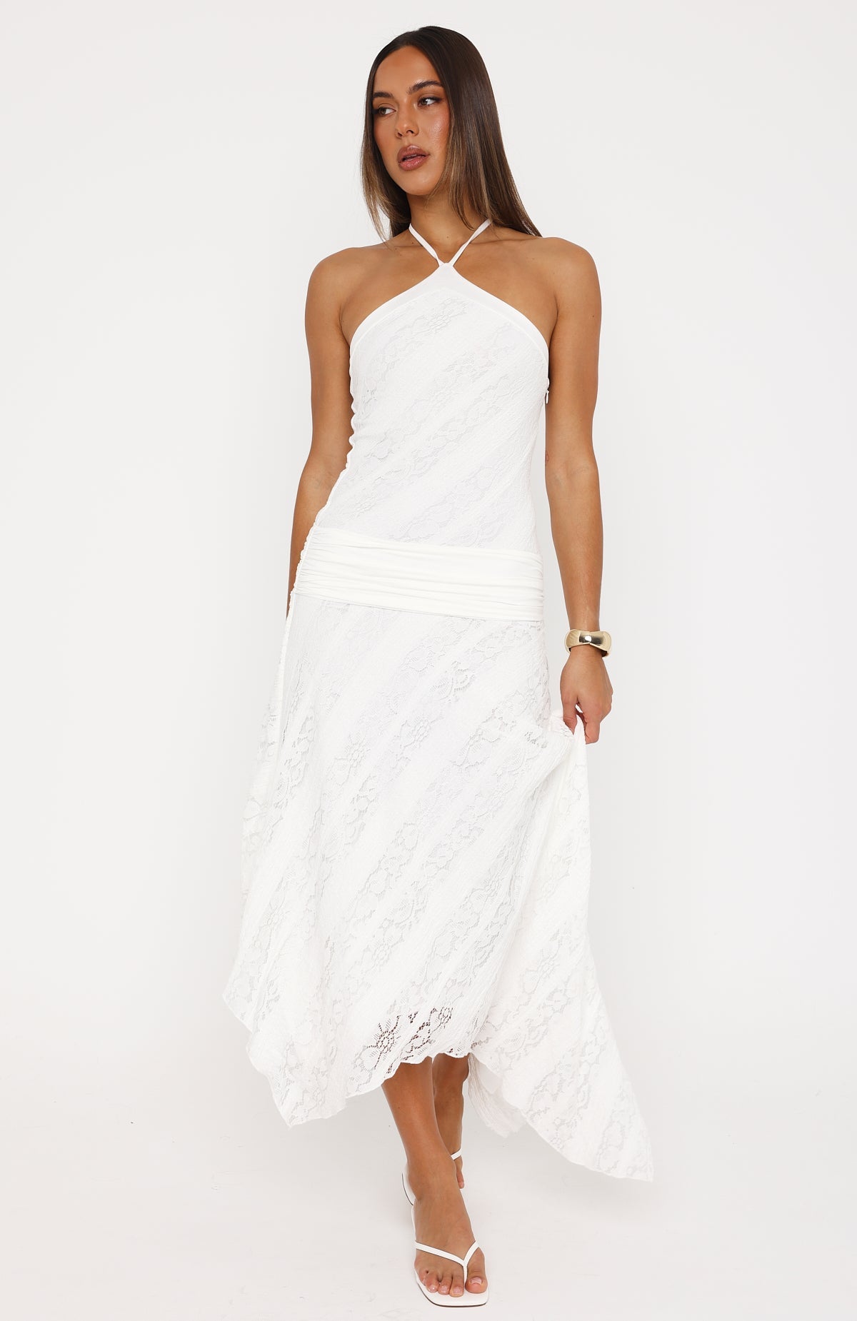 midi dress near me Don't Let Me Go Midi Dress White
