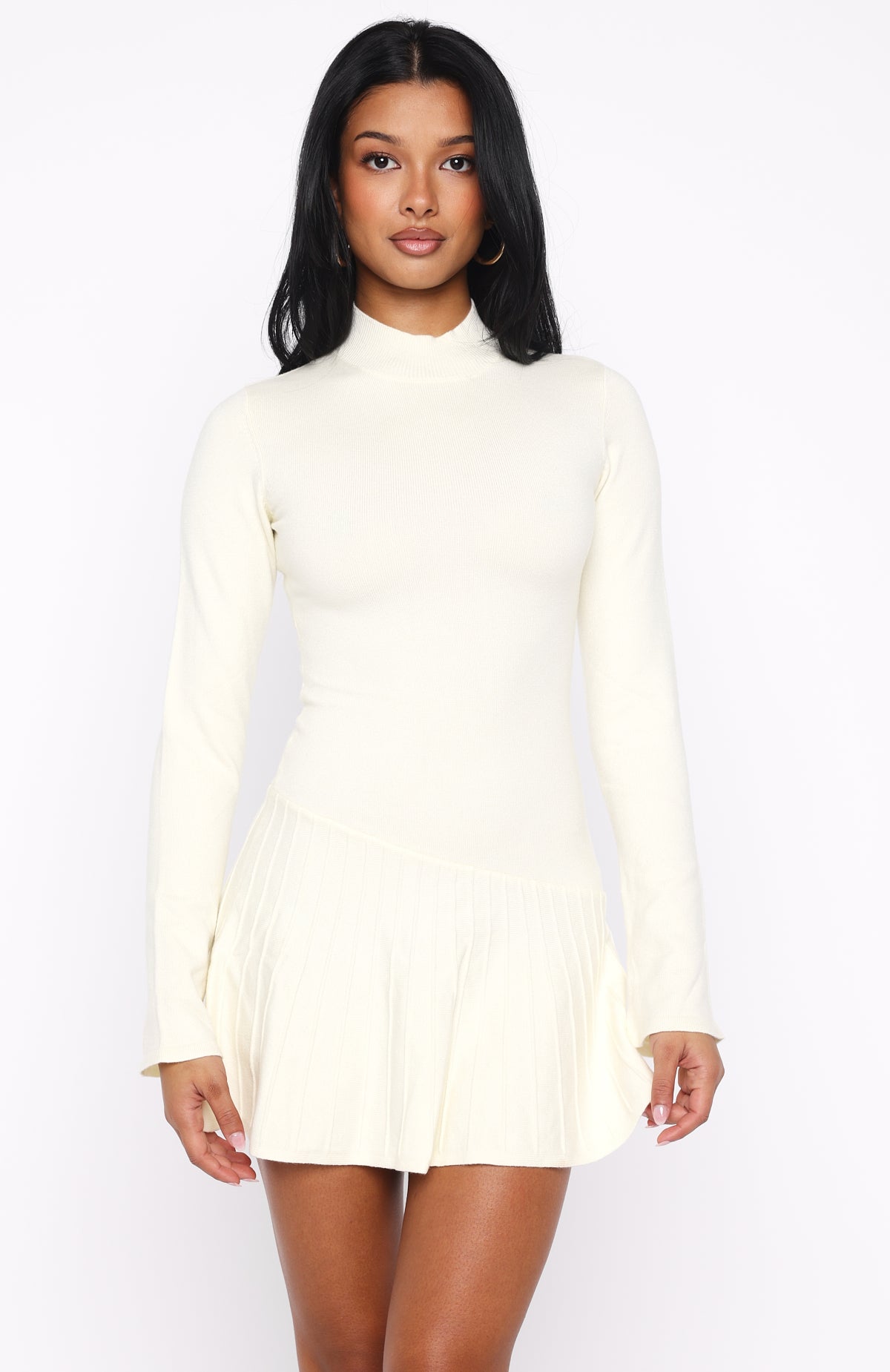 Forever Her Long Sleeve Mini Dress White Forever Her Long Sleeve Mini Dress White