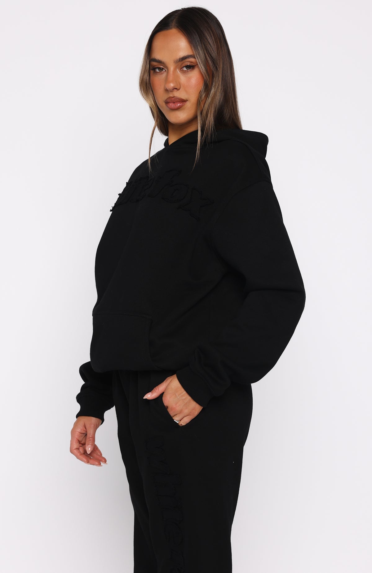 From The Archives Lexi Oversized Hoodie Black | White Fox Boutique US