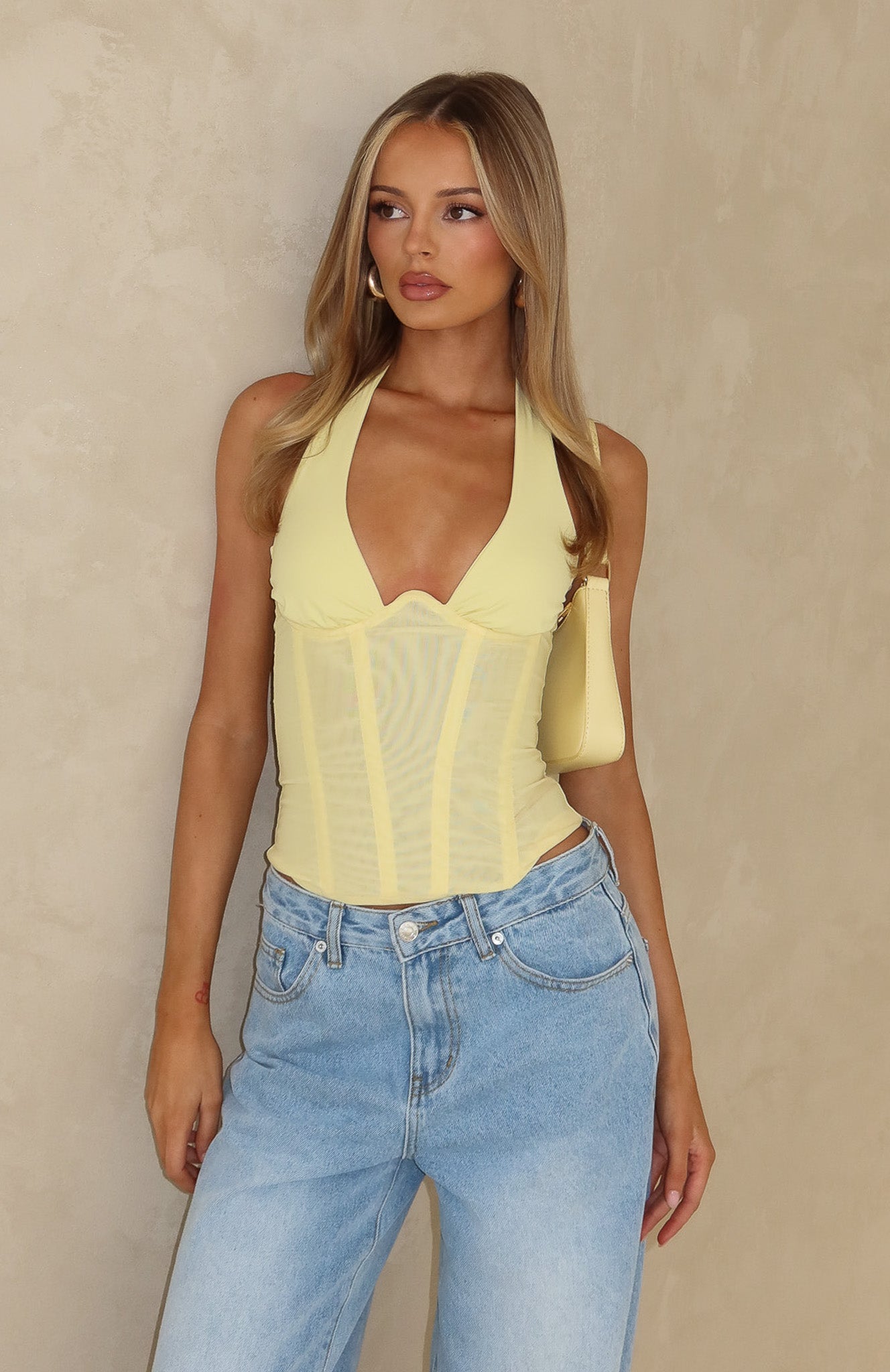 Hot Girl Halter Bustier Lemon | White Fox Boutique US