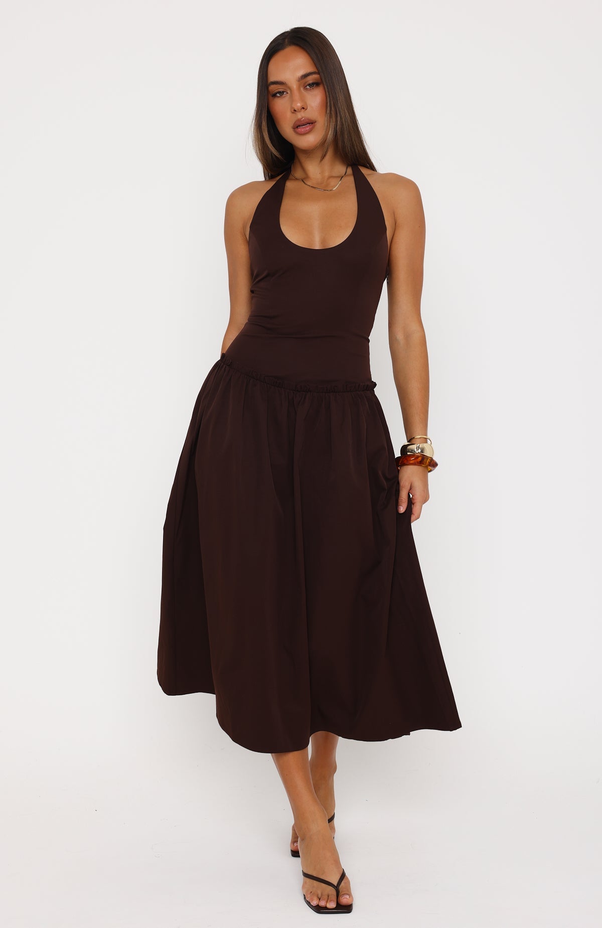 haze midi dress Hot Honey Haze Midi Dress Chocolate