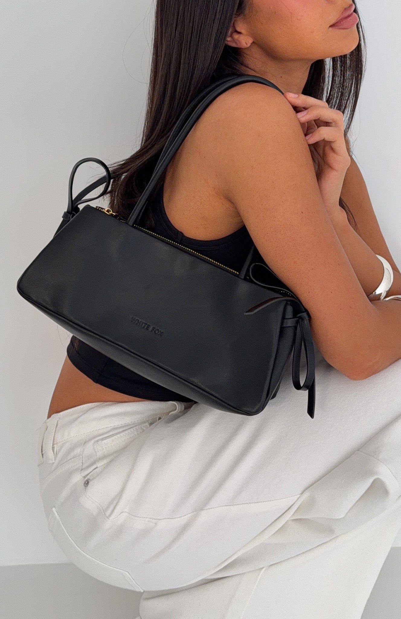 Kairi Shoulder Bag Black PU | White Fox Boutique US