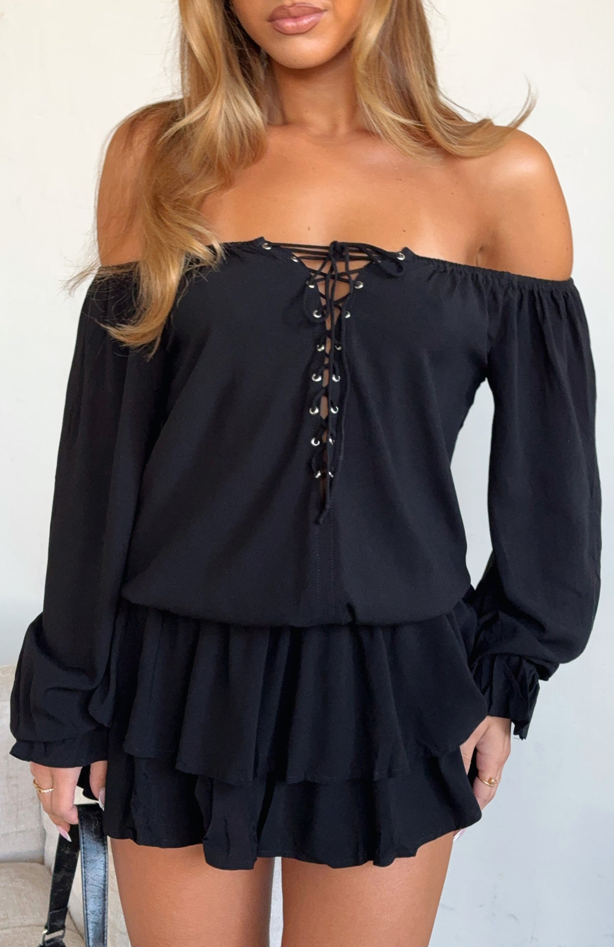 lex long sleeve mini dress black Let Me M sailer 1930s / 1940s puff the epitome of playful 颜色:Champagne