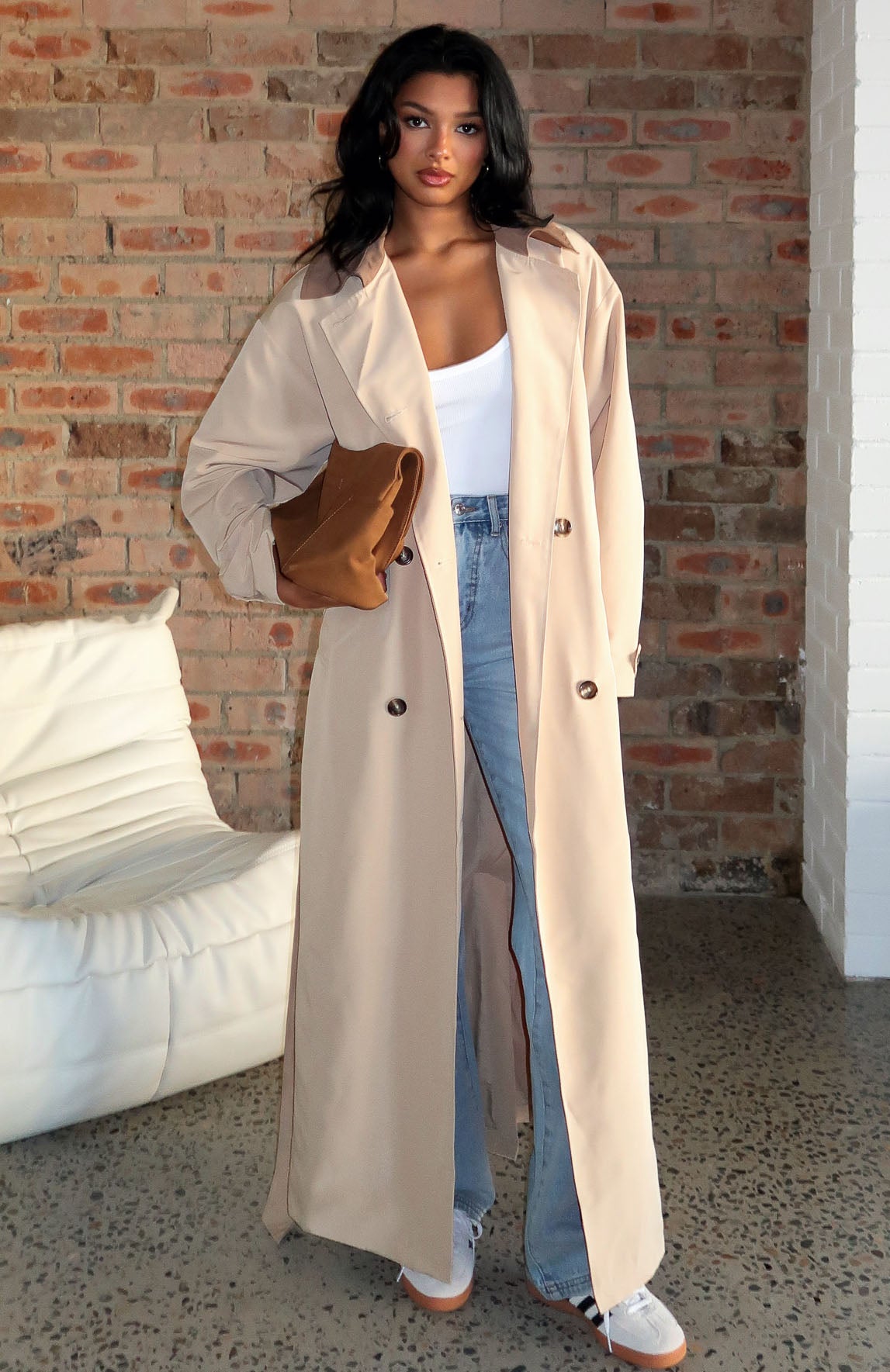 Levels To My Love Trench Sand | White Fox Boutique US