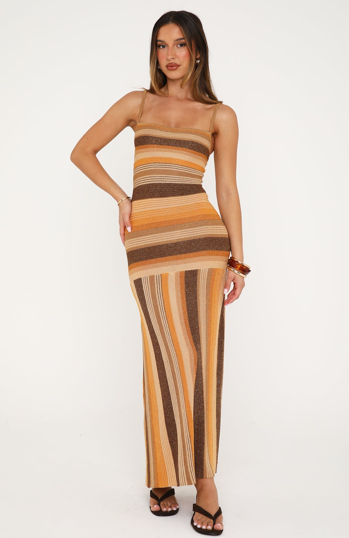 honey maxi dress Linear Heat Knit Maxi Dress Honey Love
