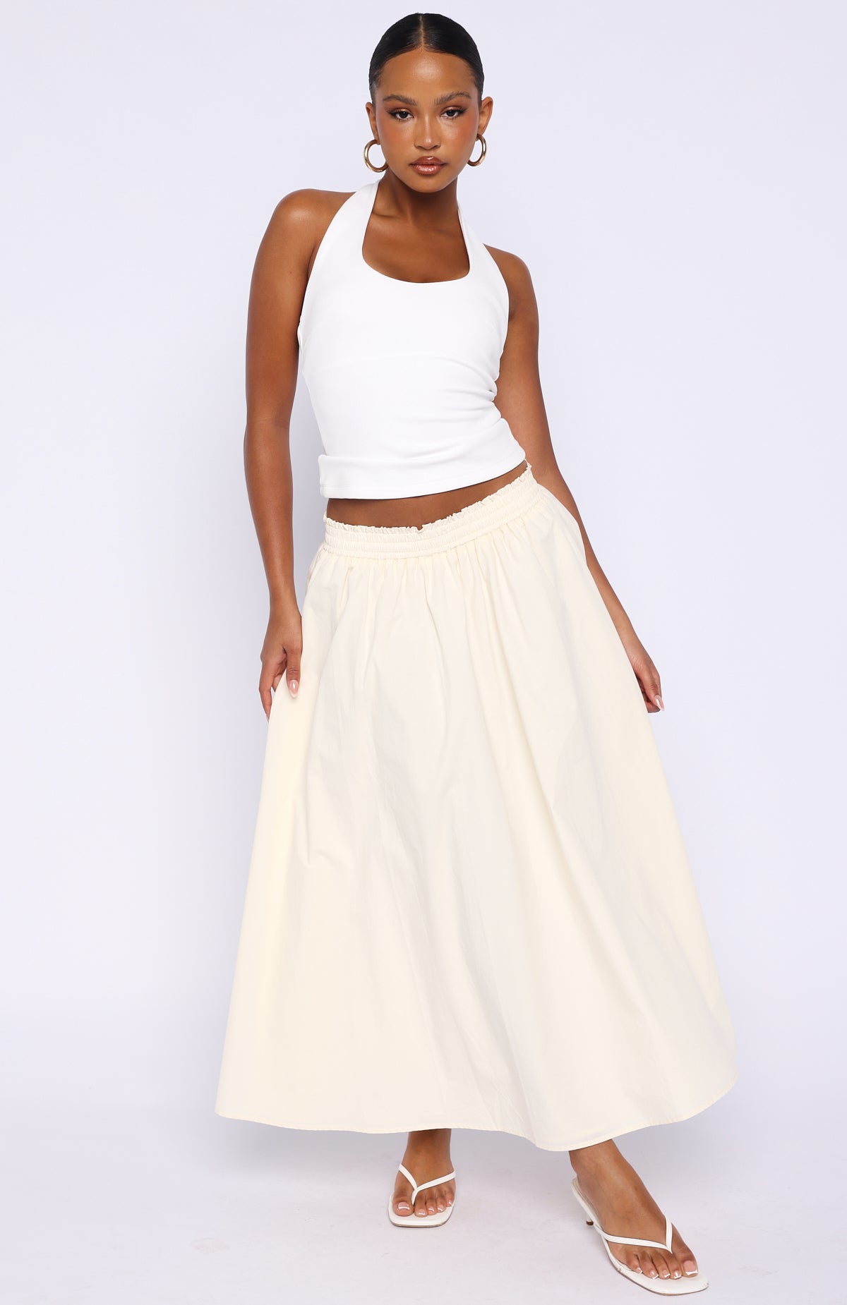 Lost In Your Love Maxi Skirt Cream | White Fox Boutique US