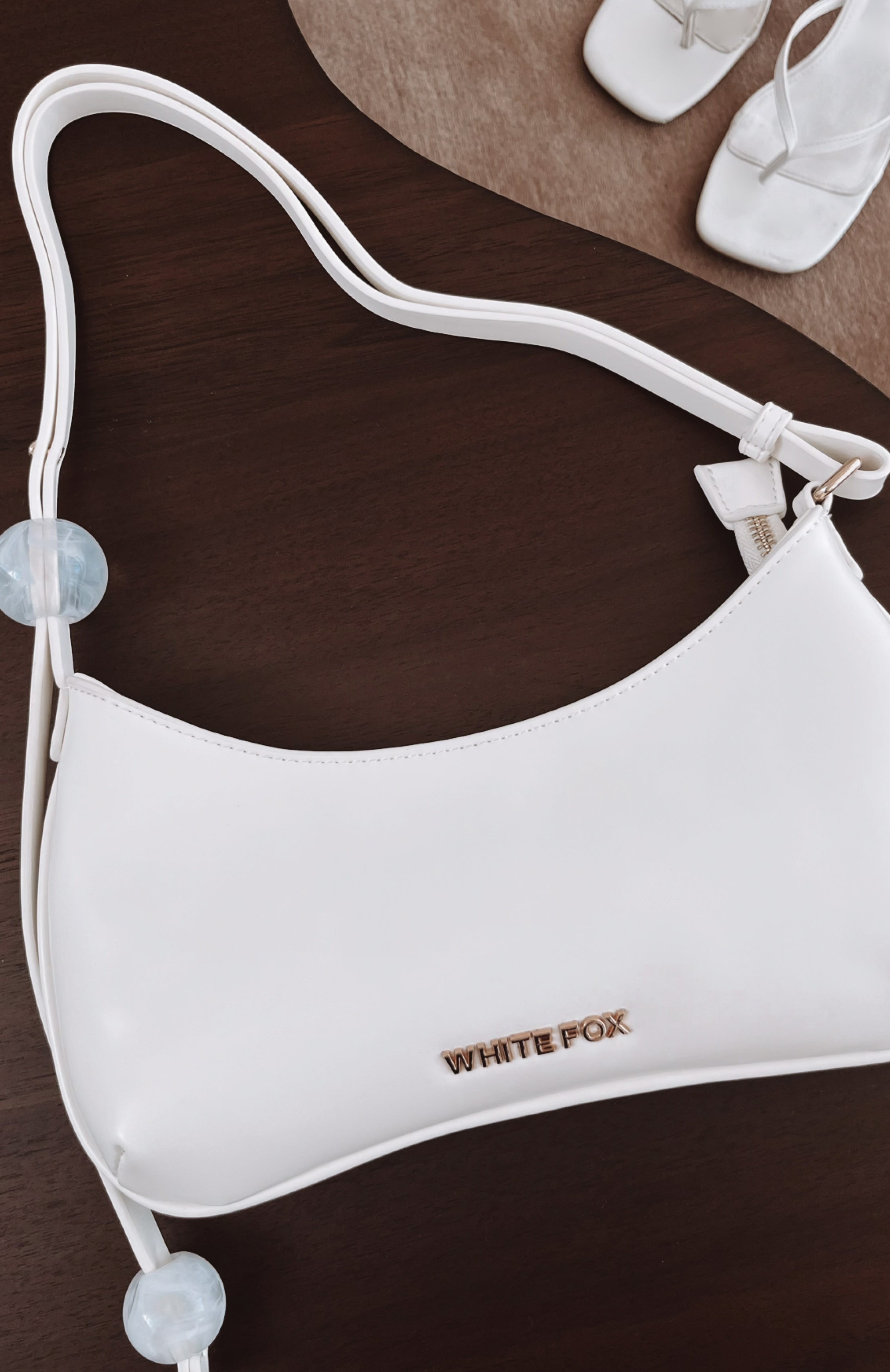 Lotus Shoulder Bag Cream PU | White Fox Boutique US