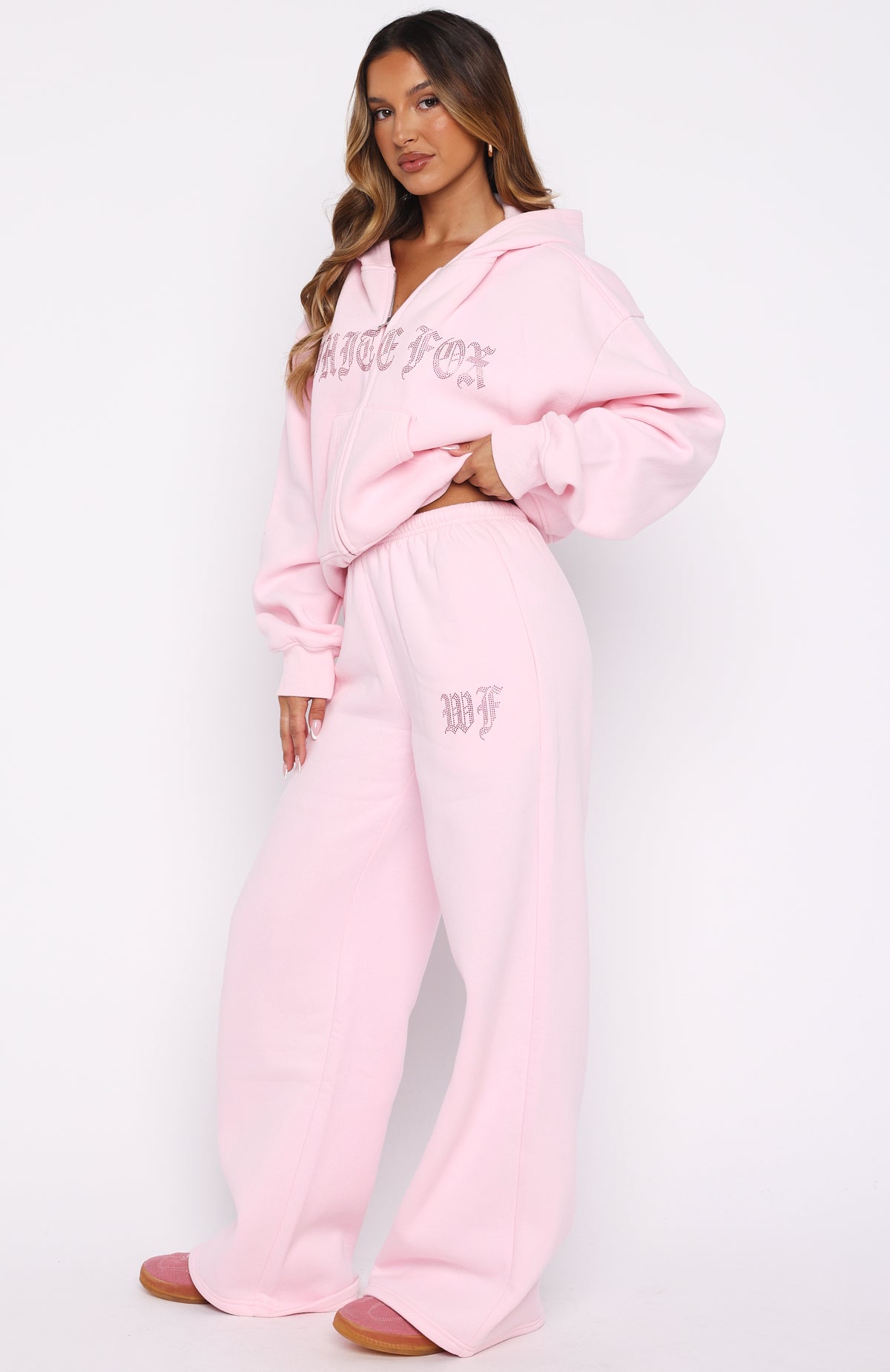 Lucky Ones Wide Leg Sweatpants Pink | White Fox Boutique US