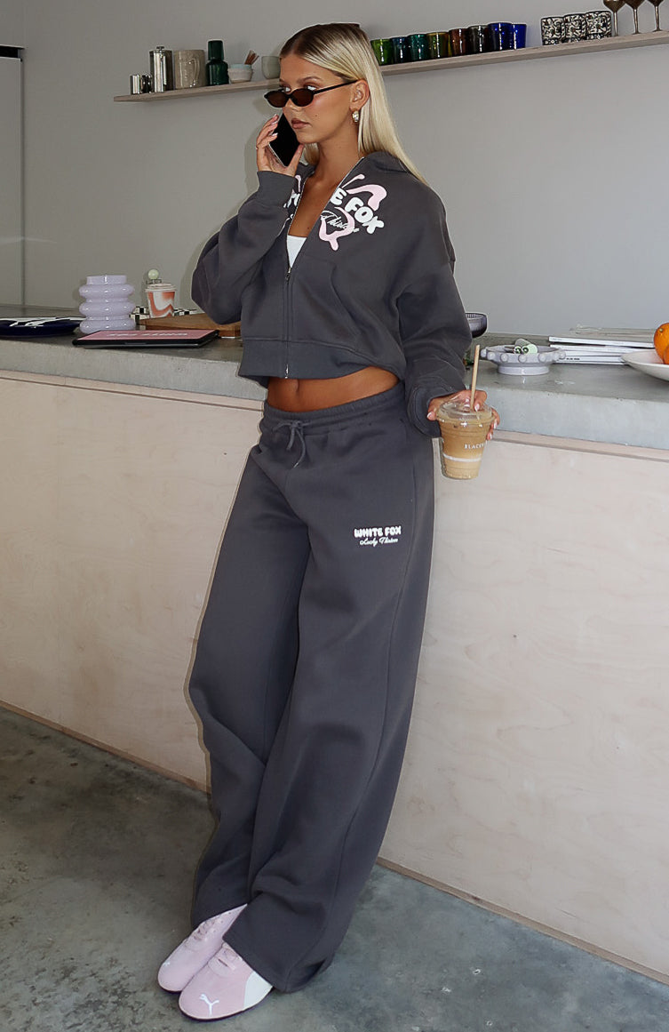 Lucky Thirteen Audrina Wide Leg Sweatpants Volcanic | White Fox