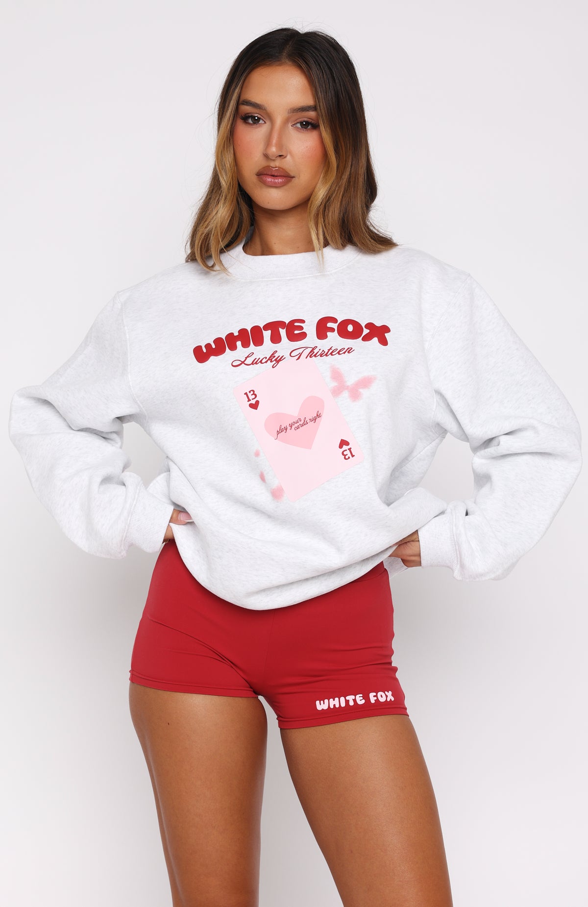 Lucky Thirteen Charise Booty Shorts Red | White Fox Boutique US