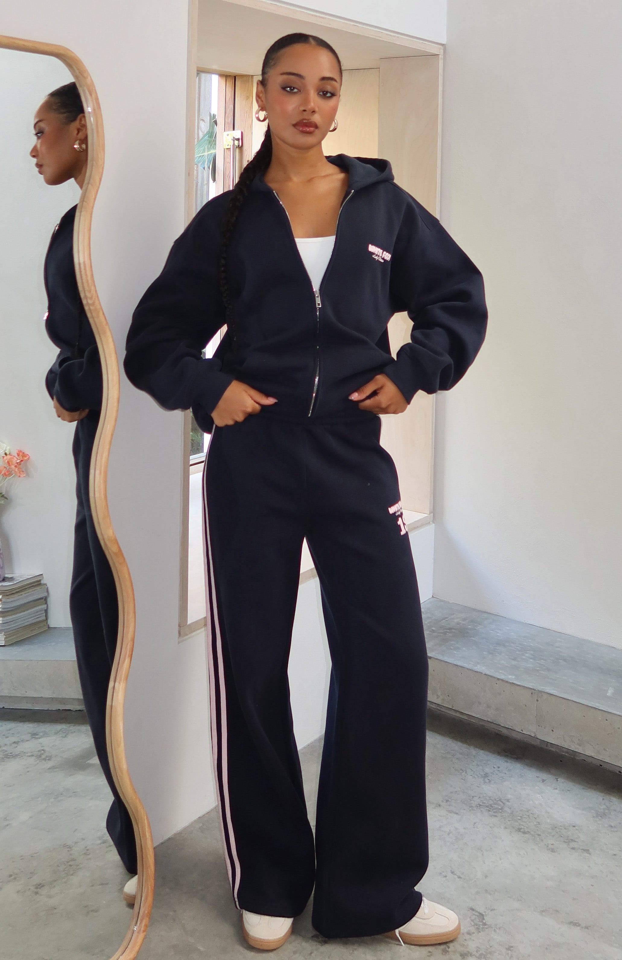Lucky Thirteen Charise Wide Leg Sweatpants Navy | White Fox