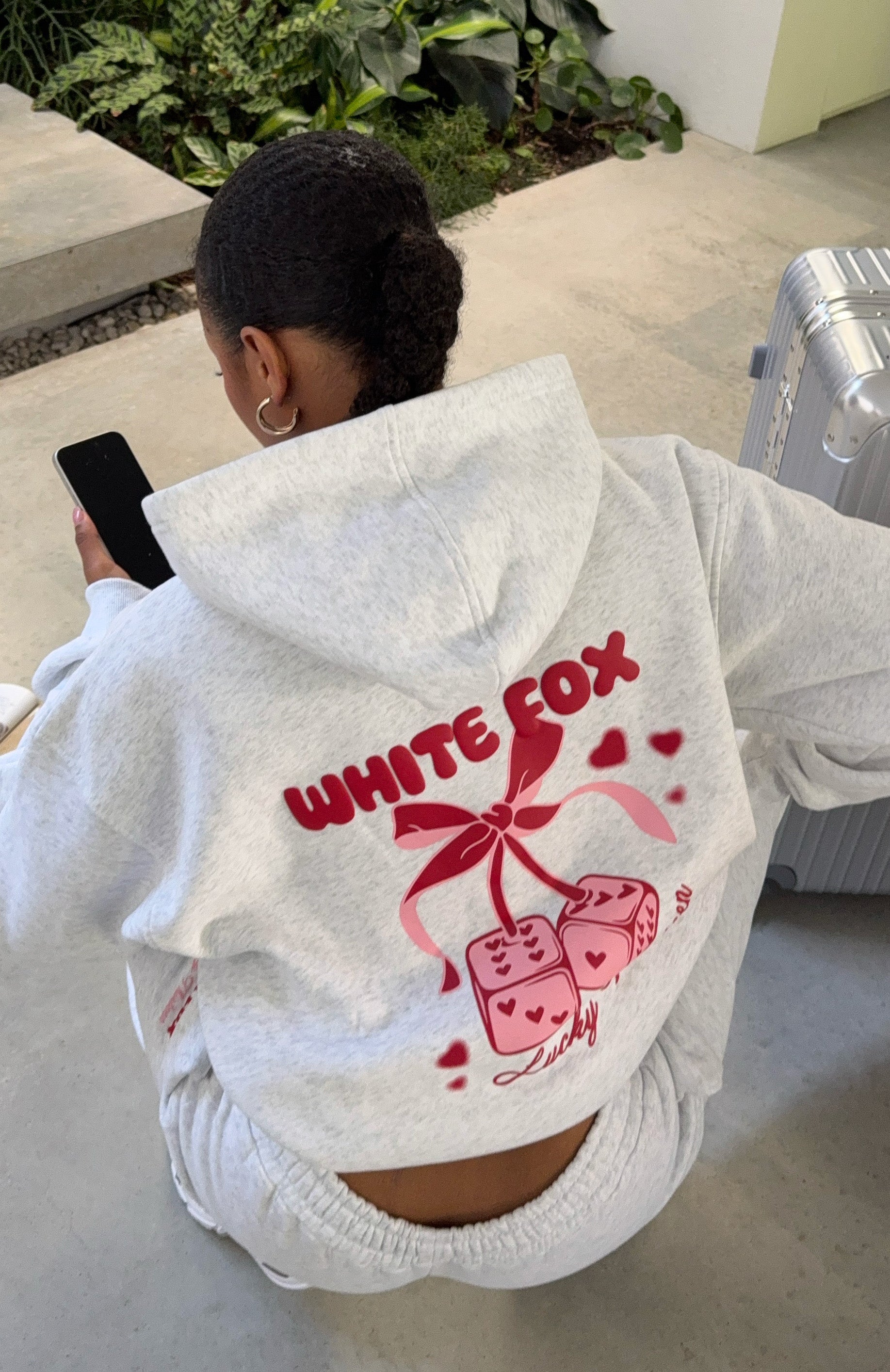 Lucky Thirteen Cheyenne Oversized Hoodie Grey Marle | White Fox