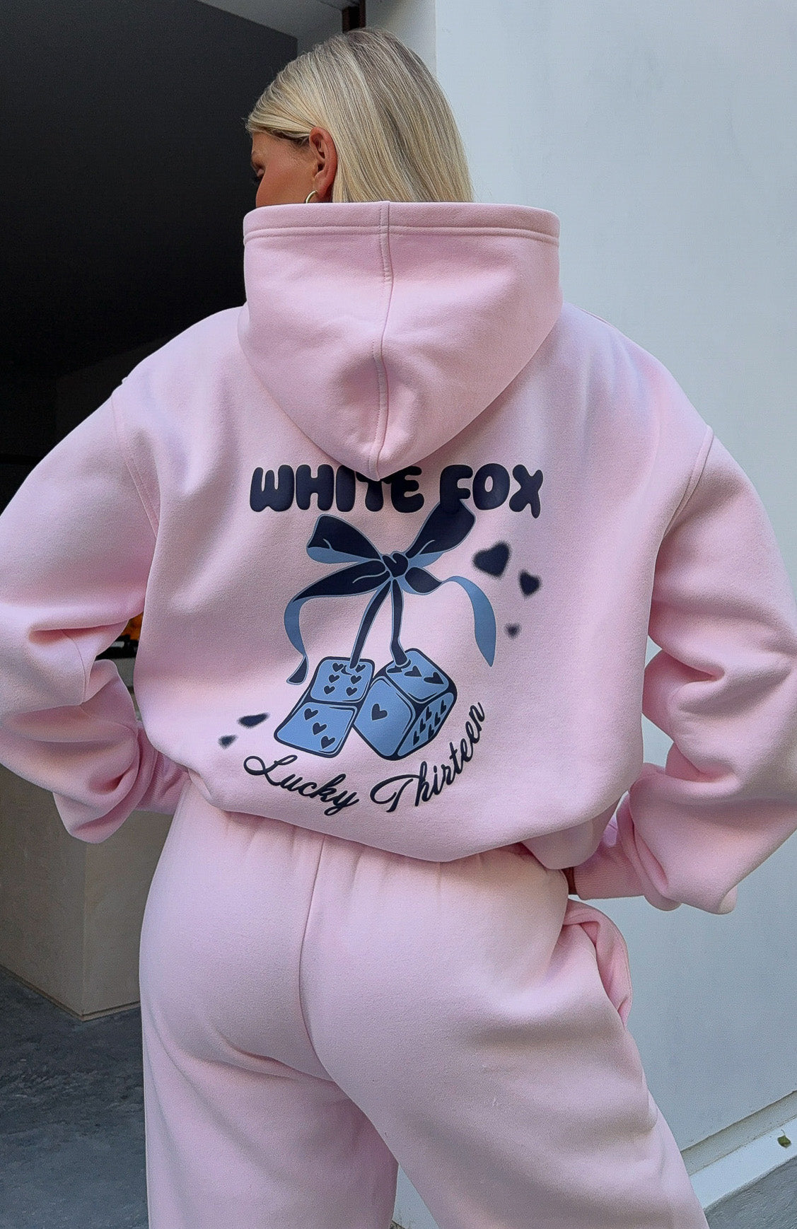 Lucky Thirteen Cheyenne Oversized Hoodie Soft Pink | White Fox