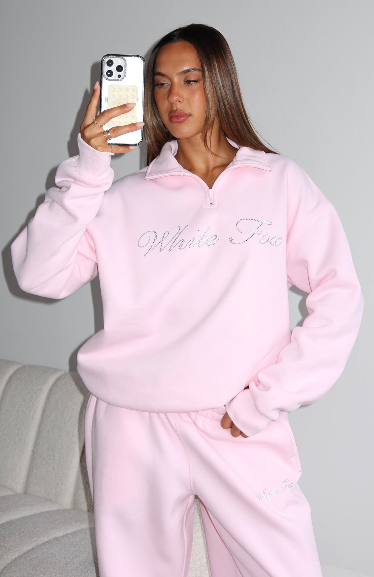 Make It Or Break It Quarter Zip Sweater Pink | White Fox Boutique US