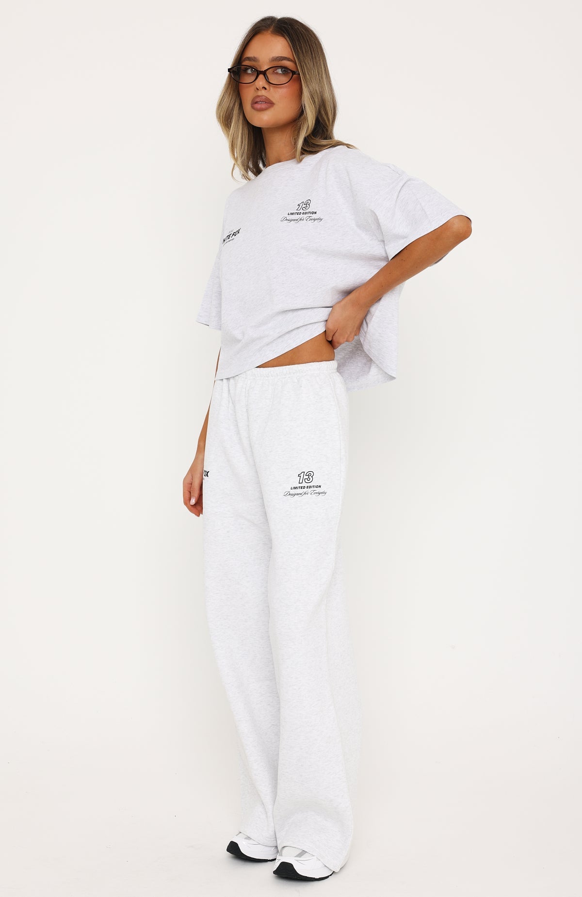 Never Missed Wide Leg Sweatpants Grey Marle | White Fox Boutique US