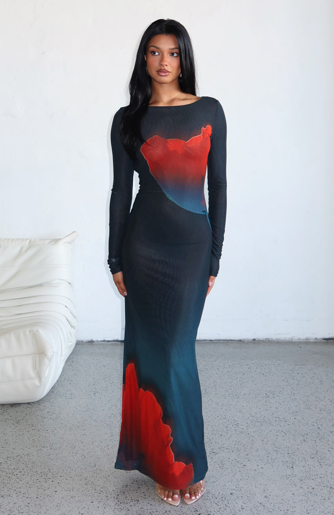No Halo Long Sleeve Maxi Dress Midnight Scarlet No Halo Long Sleeve Maxi Dress Midnight Scarlet