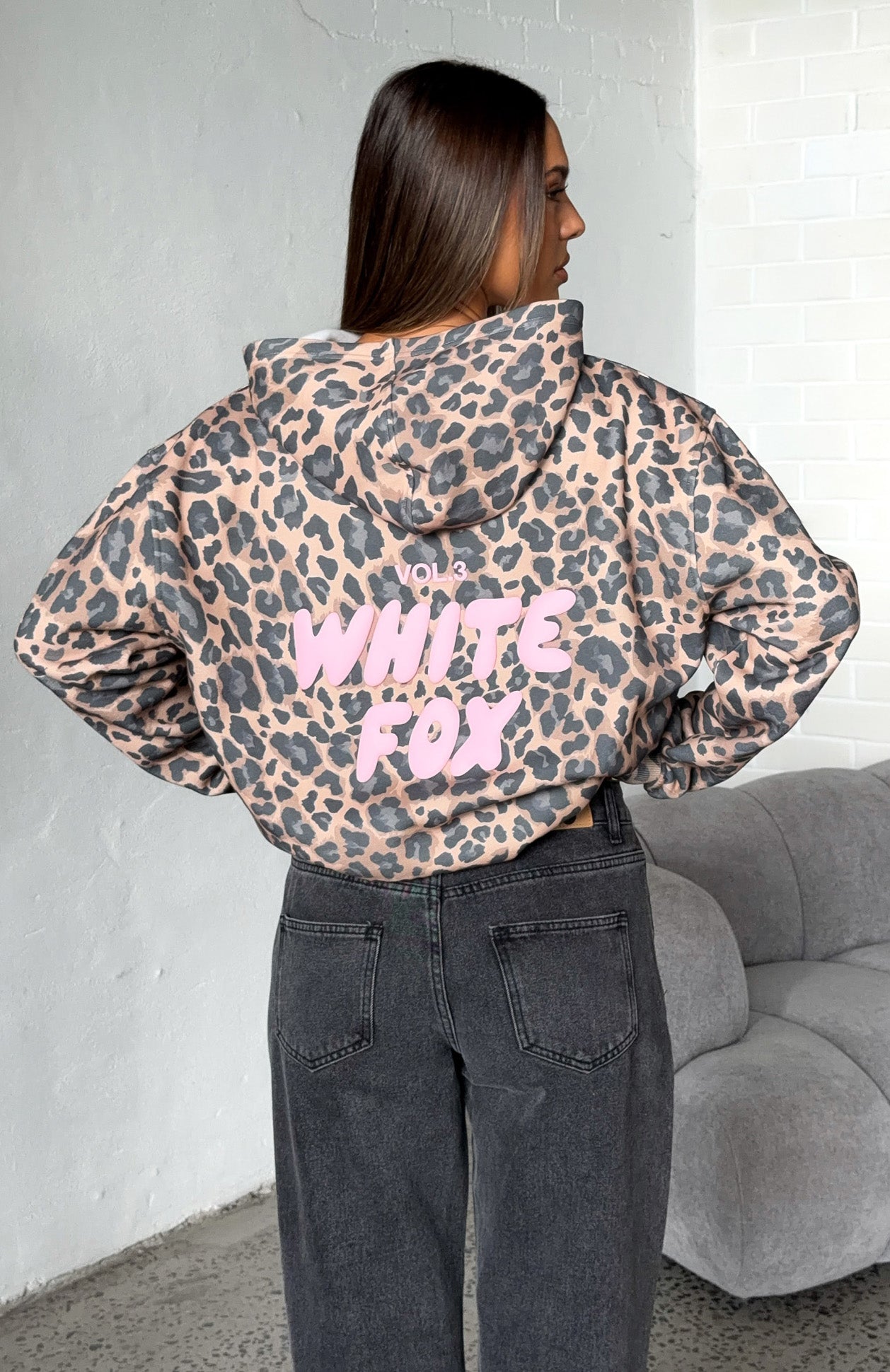 Offstage Printed Oversized Hoodie Dark Leopard | White Fox Boutique US
