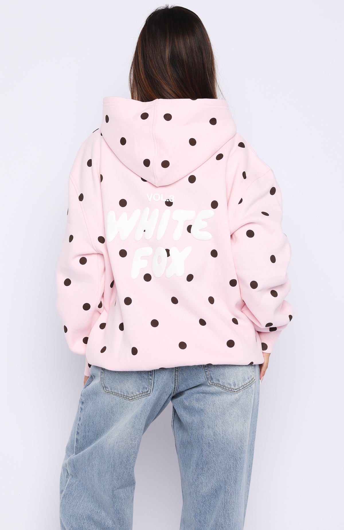 Offstage Printed Oversized Hoodie Posy Polka Dot | White Fox