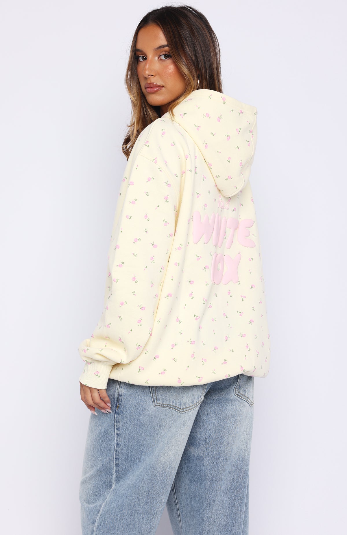Offstage Printed Oversized Hoodie Lemon Ditsy | White Fox Boutique US
