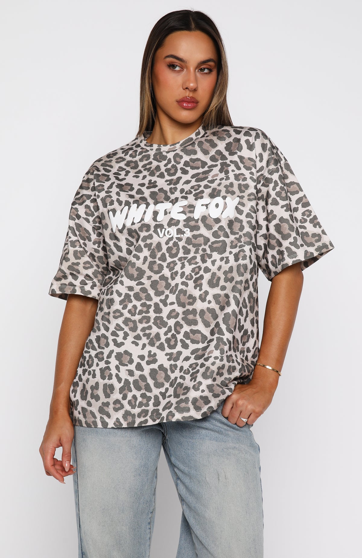 Offstage Printed Oversized Tee Leopard | White Fox Boutique US