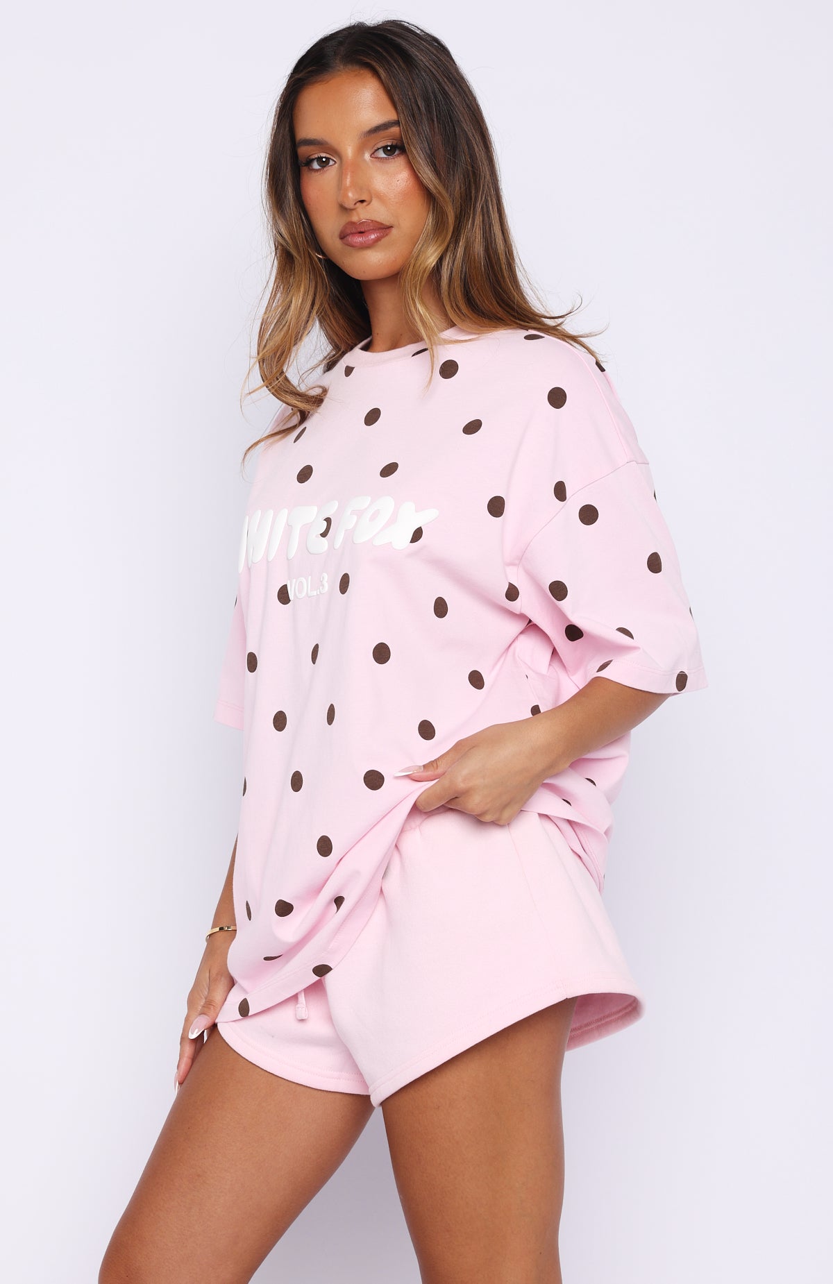 Offstage Printed Oversized Tee Posy Polka Dot | White Fox Boutique US