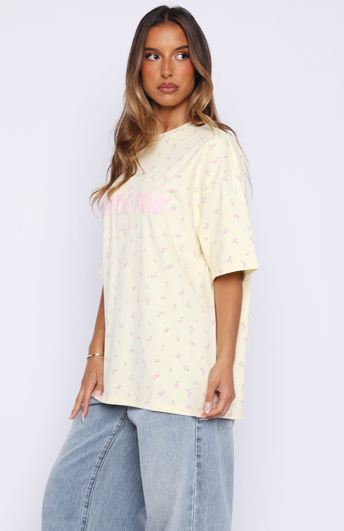 Offstage Printed Oversized Tee Lemon Ditsy | White Fox Boutique US