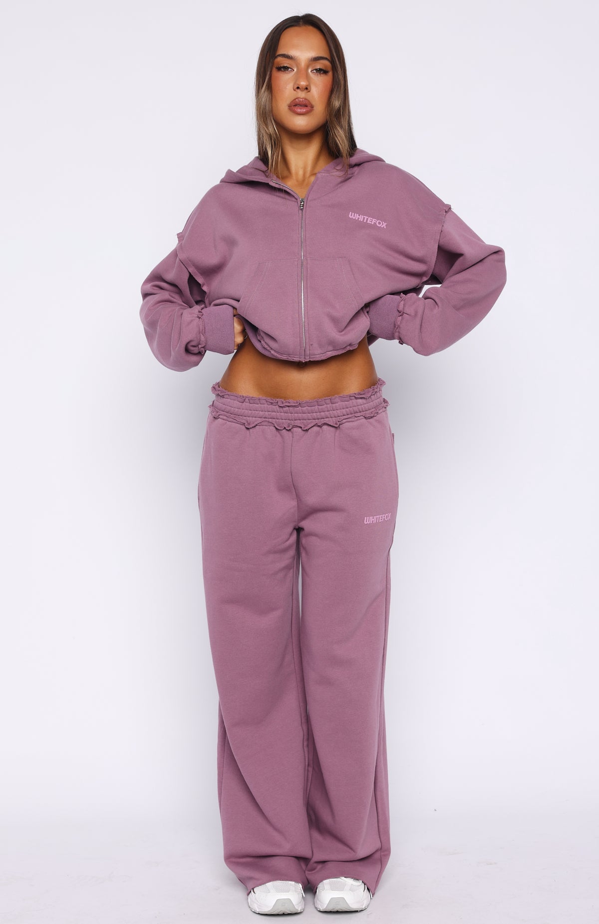 On My Own Terms Wide Leg Sweatpants Dusty Plum | White Fox Boutique US