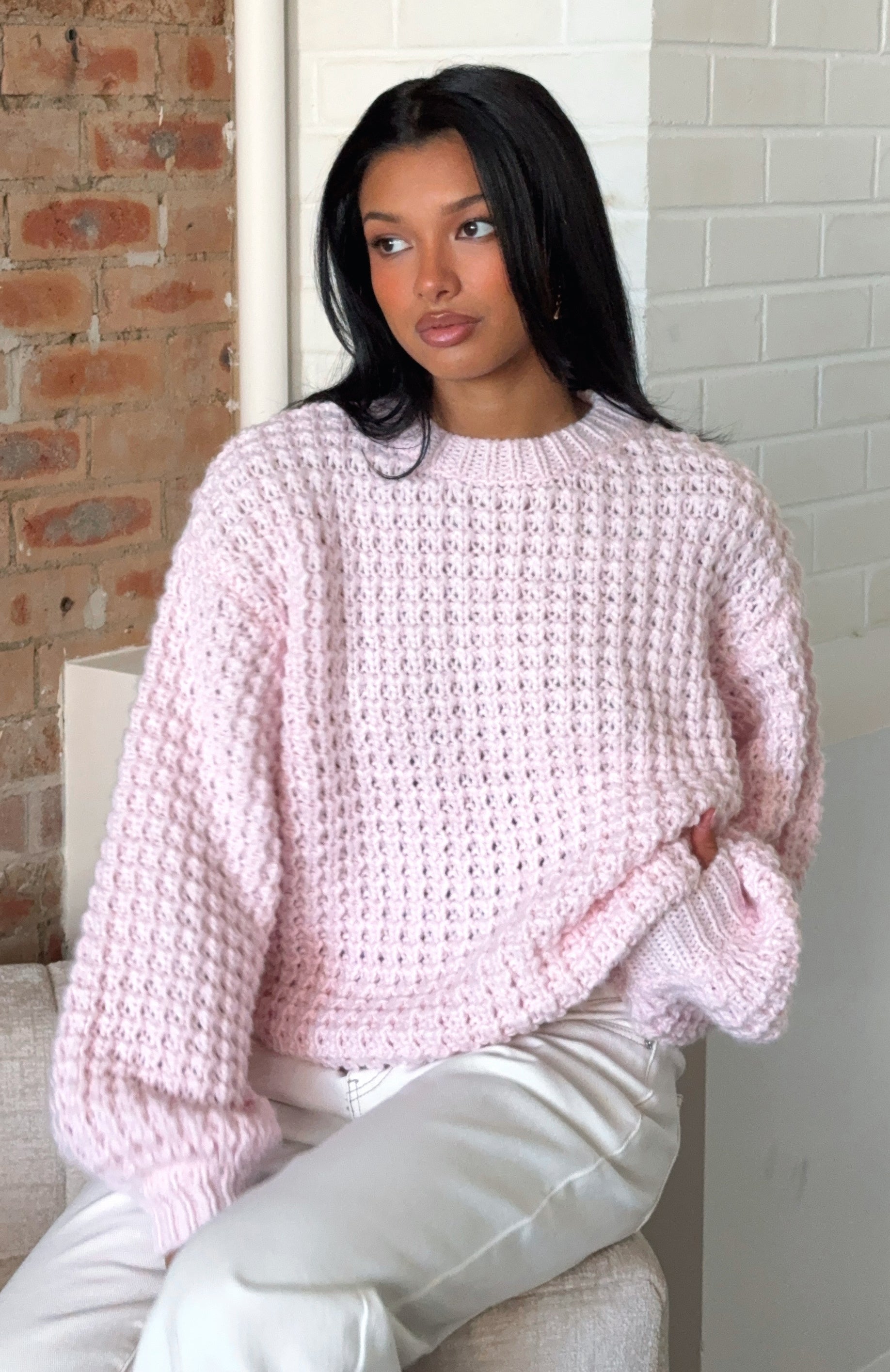 Pure Comfort Knit Sweater Baby Pink | White Fox Boutique US