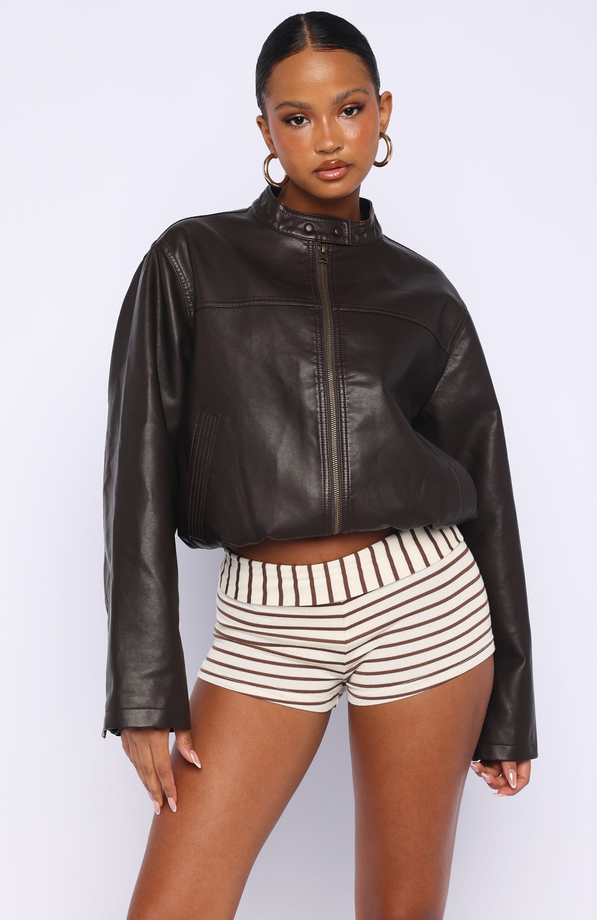 Put In Effort Jacket Chocolate | White Fox Boutique US