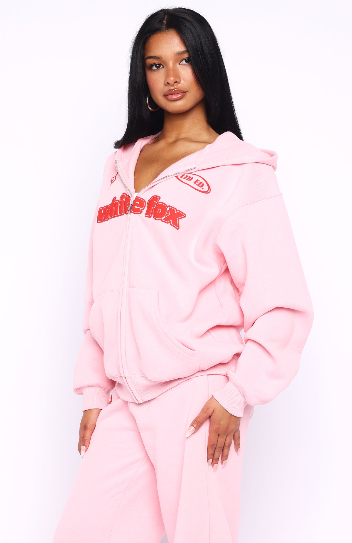 Ready To Go Zip Front Hoodie Pink | White Fox Boutique US