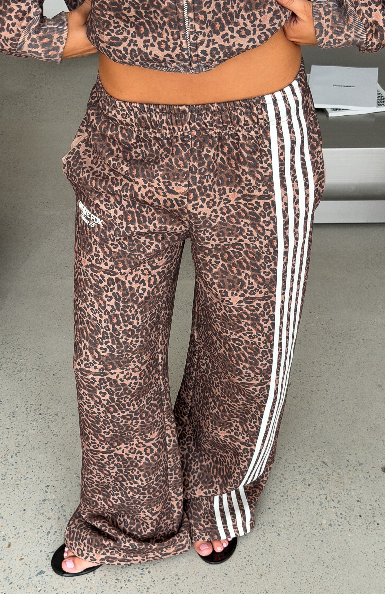 Release 15 Asalia Wide Leg Sweatpants Animal Print | White Fox