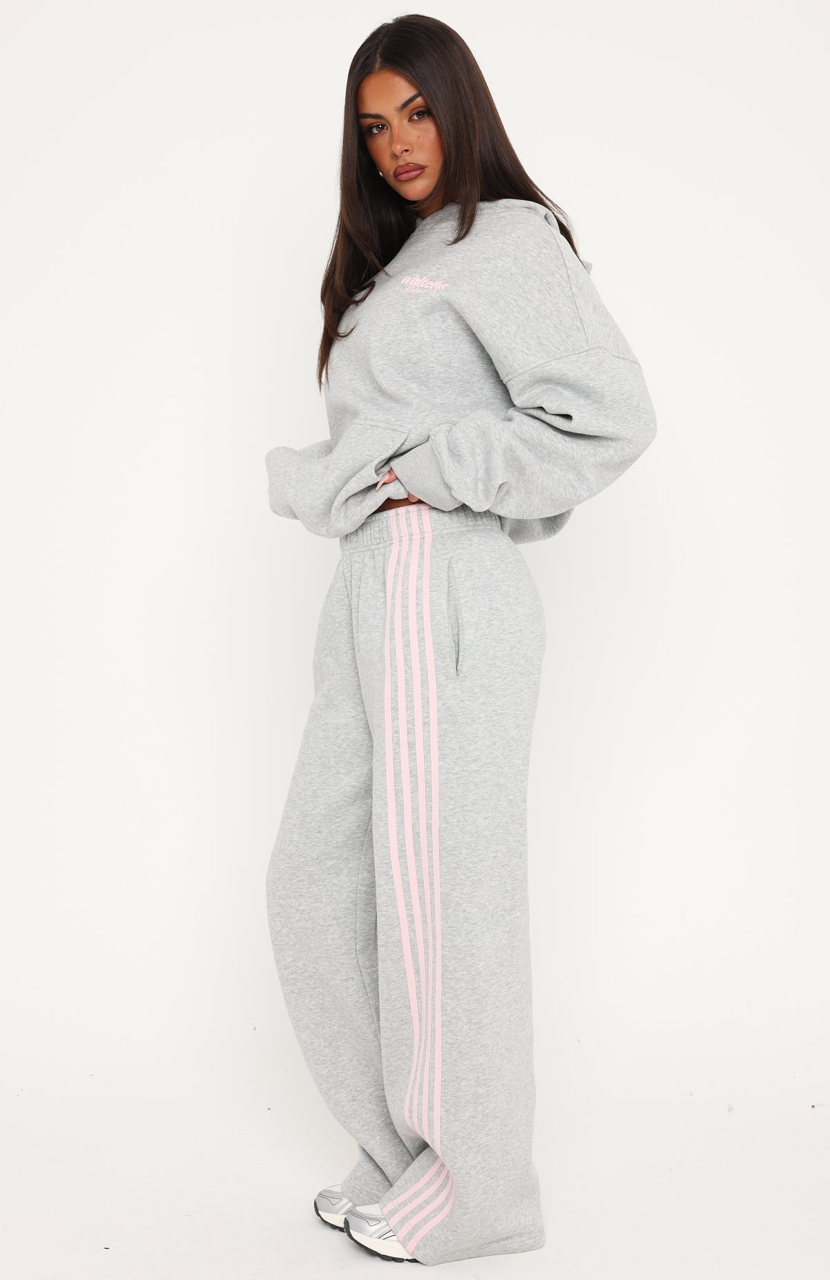 Release 15 Asalia Wide Leg Sweatpants Dark Grey Marle | White Fox