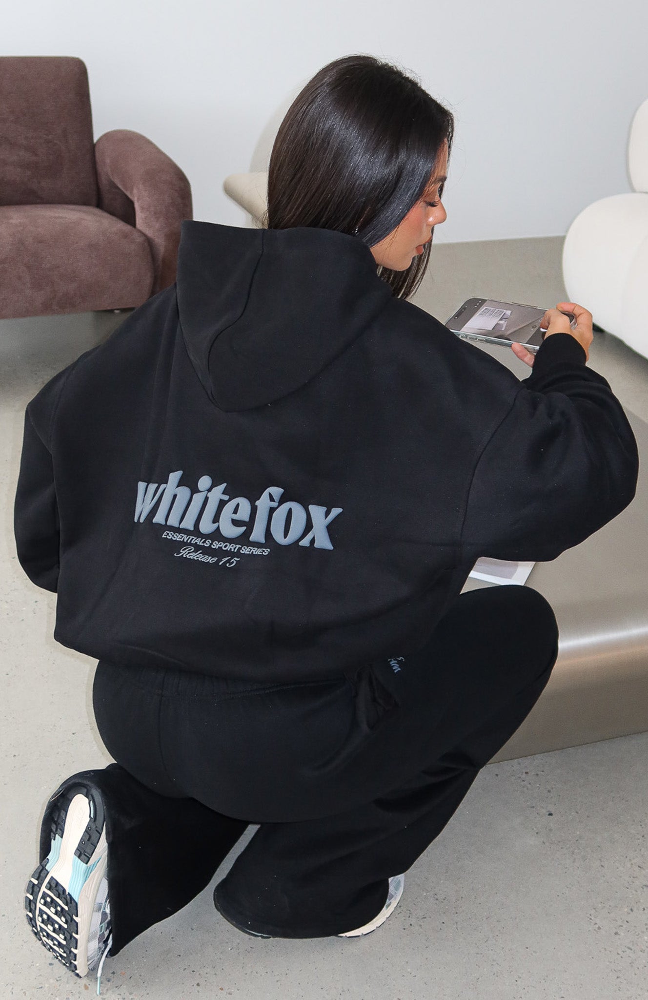 Release 15 Kiana Oversized Hoodie Black | White Fox Boutique US