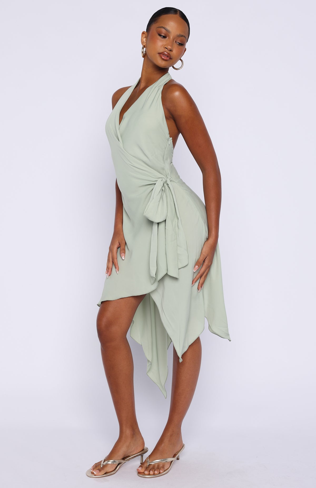 Reminiscing Halter Midi Dress Mint | White Fox Boutique US