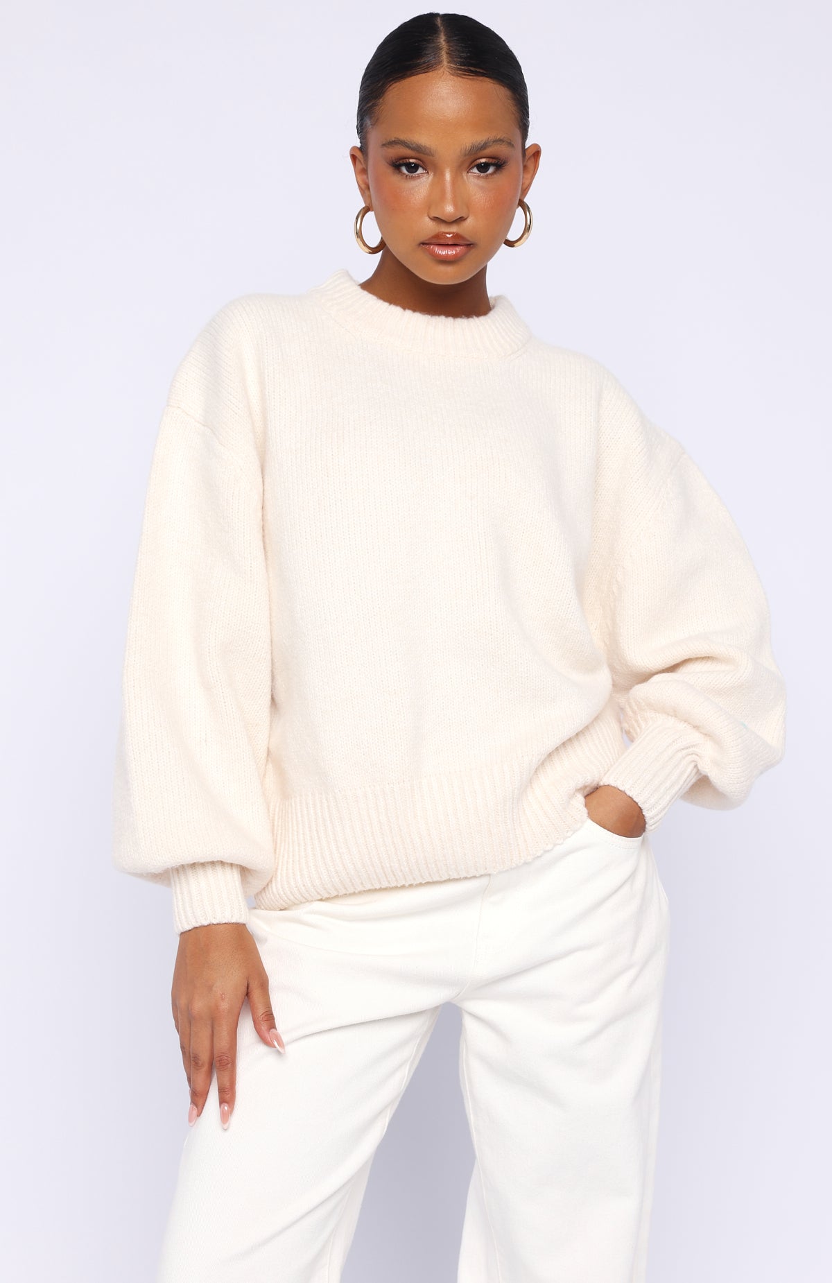 Sashi Knit Sweater Winter White | White Fox Boutique US