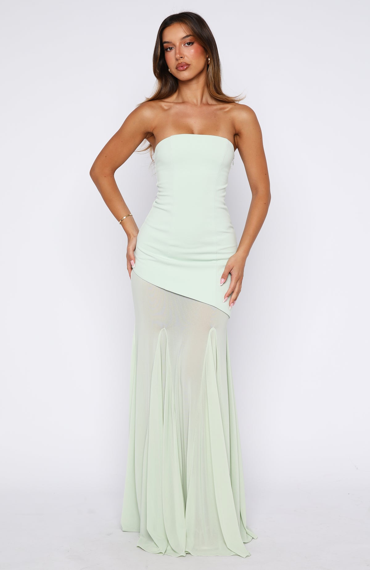 Sending My Best Strapless Maxi Dress Matcha Sending My Best Strapless Maxi Dress Matcha