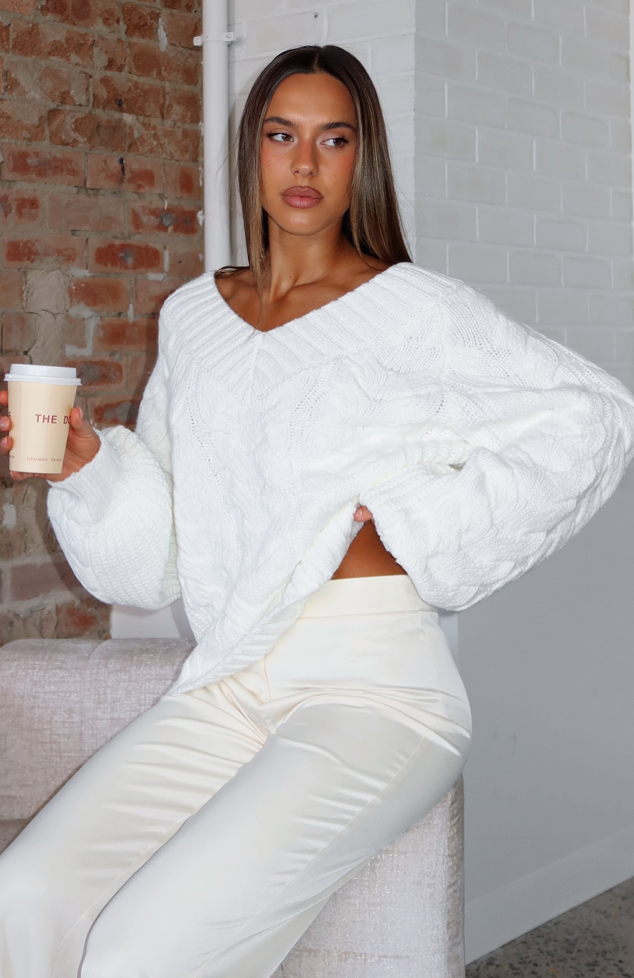 Showfern Knit Sweater Off White | White Fox Boutique US