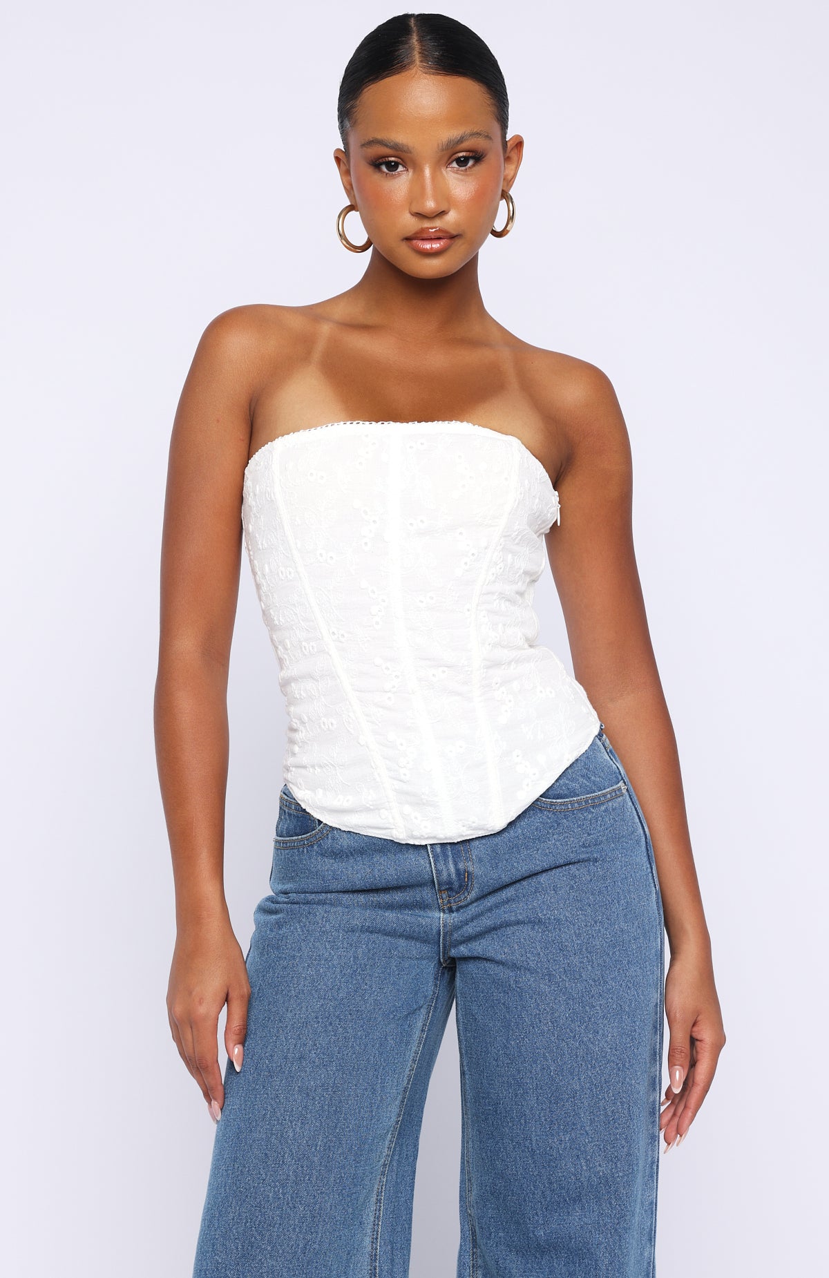 Snowdrop Strapless Bustier White | White Fox Boutique US